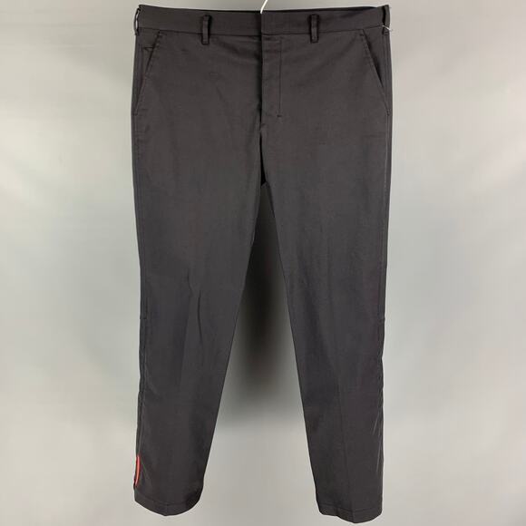 PRADA Size 36 Black Cotton Blend Zip Fly Dress Pants - Picture 1 of 4